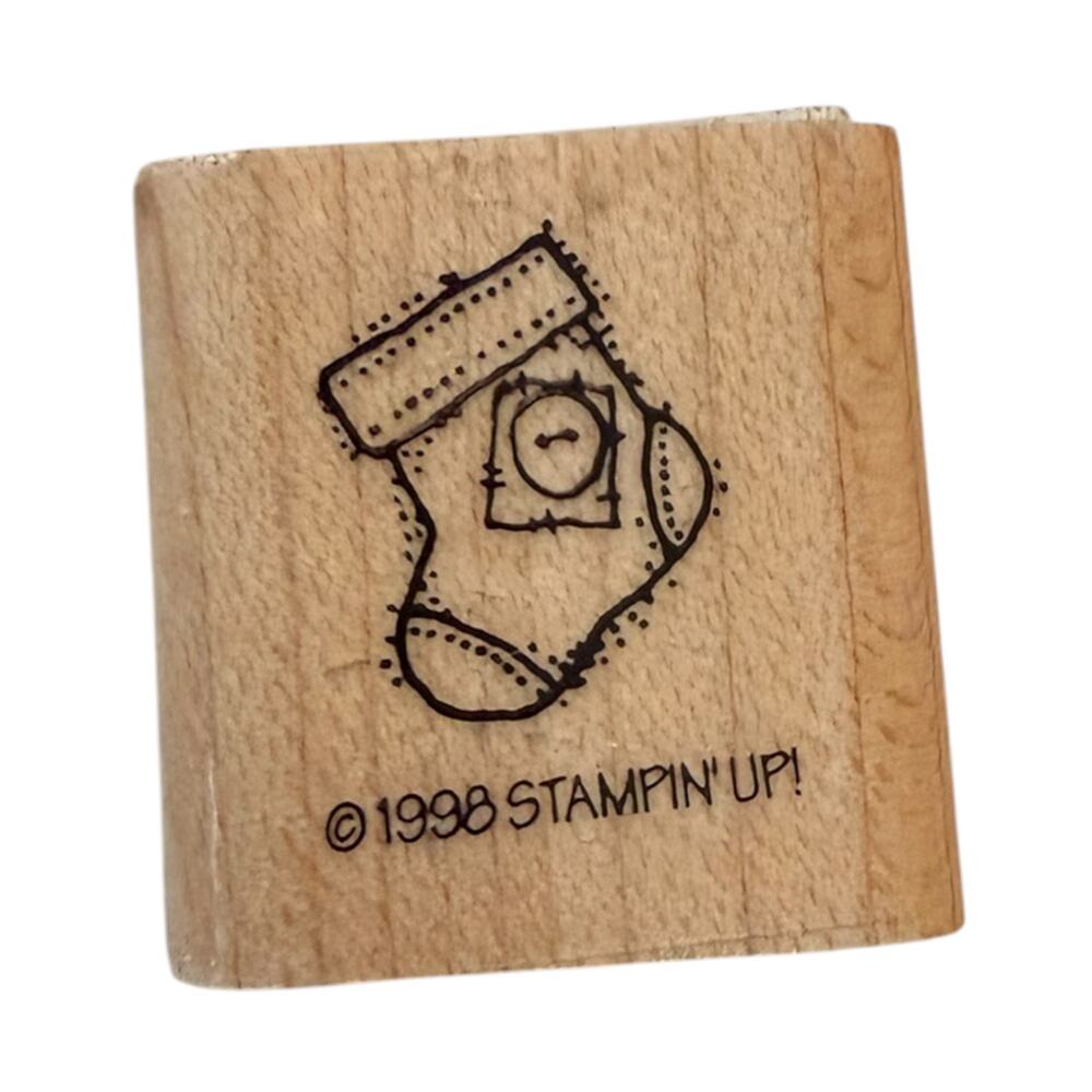 Stampin' Up! 1998 Release Mini Christmas Button Stocking Rubber Stamp